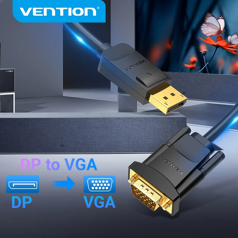 

Vention Displayport to VGA Cable 1080P DP to VGA Converter Male to Male for Laptop Projector Monitor Display Port to VGA Adapter