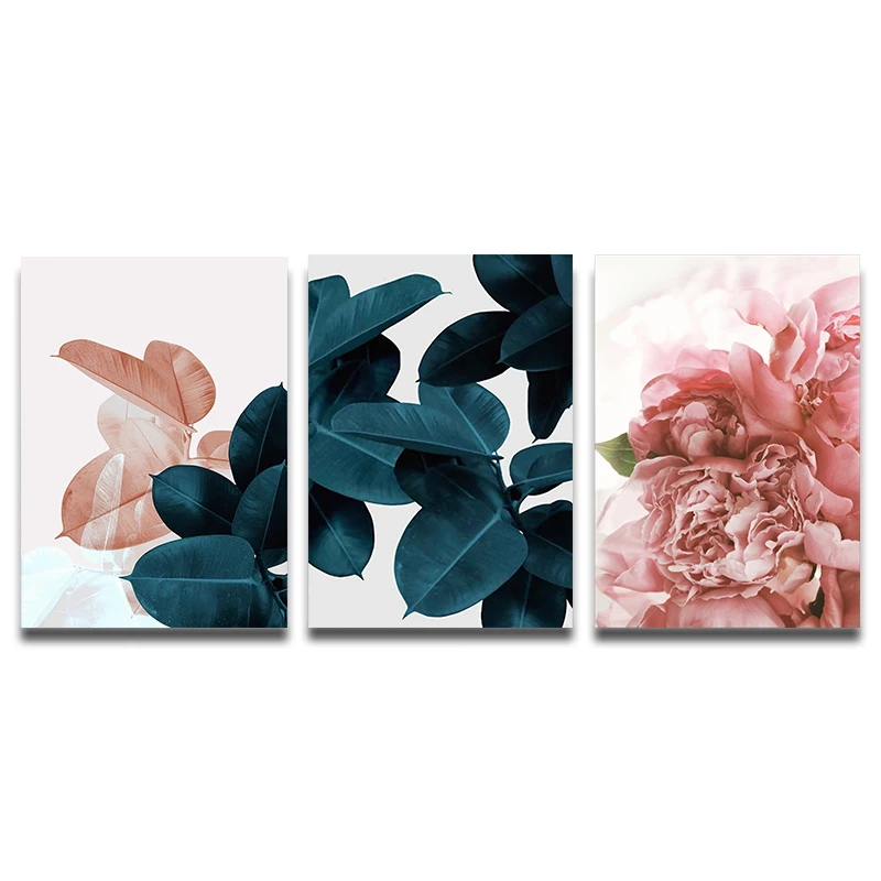 

Leaves and Flowers Wall Art Picture Canvas Painting Poster Print Decor Wall Art Pictures Living Room Decoration