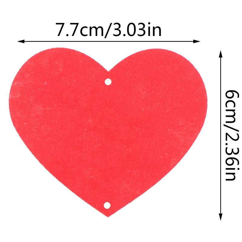 

16pcs Red Hearts With Rope Romantic Wedding Decoration Marriage Room Layout DIY Garland Creative Love Curtain Wedding Supplies