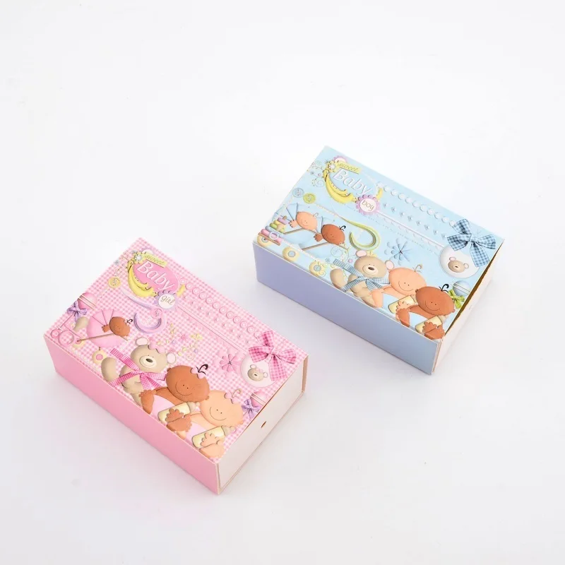 Розовый синий ящик в форме детского душа мальчик девочка конфеты коробка