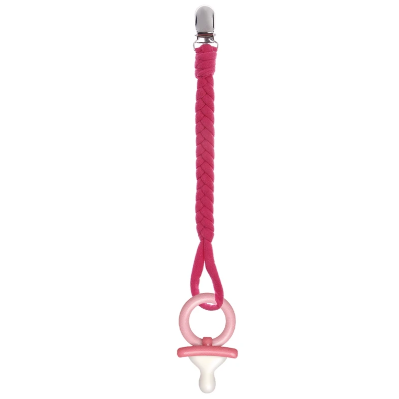 2 шт. кожа хлопок цепочка для детской соски зажимы плетеный пояс Ниппель клипа