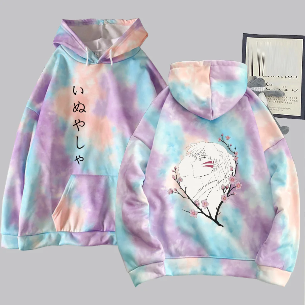 

2021 Uniex Hoodie InuYasha Double-sided Tie-dye Pullovers Tops Long Sleeve