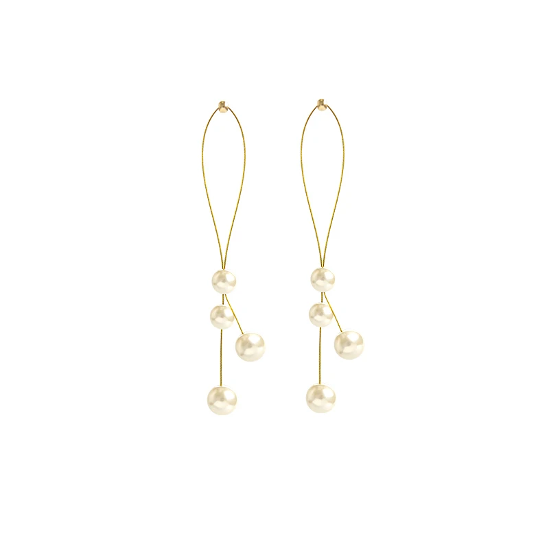 

2019 New Tassel Long Pearl Earrings Trendy Graceful Online Influencer Earrings Female Chao Fairy Face Small Earrings Eardrops
