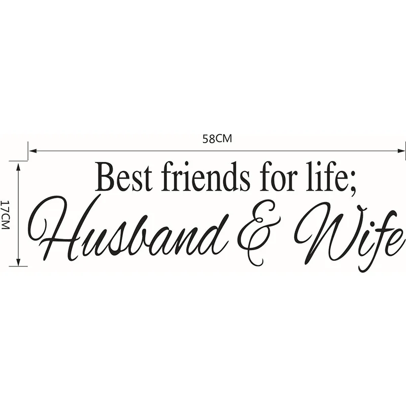 Цитаты лучшие друзья для жизни муж и жена наклейки на стену Романтический