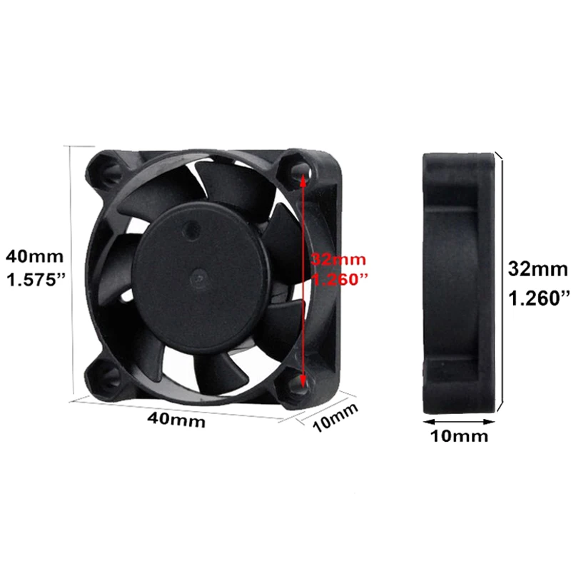 500 штук в партии Gdstime DC 12V 2P 40mm x 10mm 4010 Micro12v Бесщеточный вентилятор охлаждения |