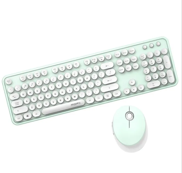

Custom new products cute wireless round key mechanical keyboard and mouse for tablet