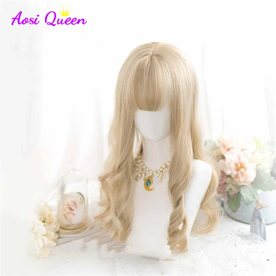 

AS Harajuku soft girl lolita sisters mid-length curly hair "snowy" daily wig female