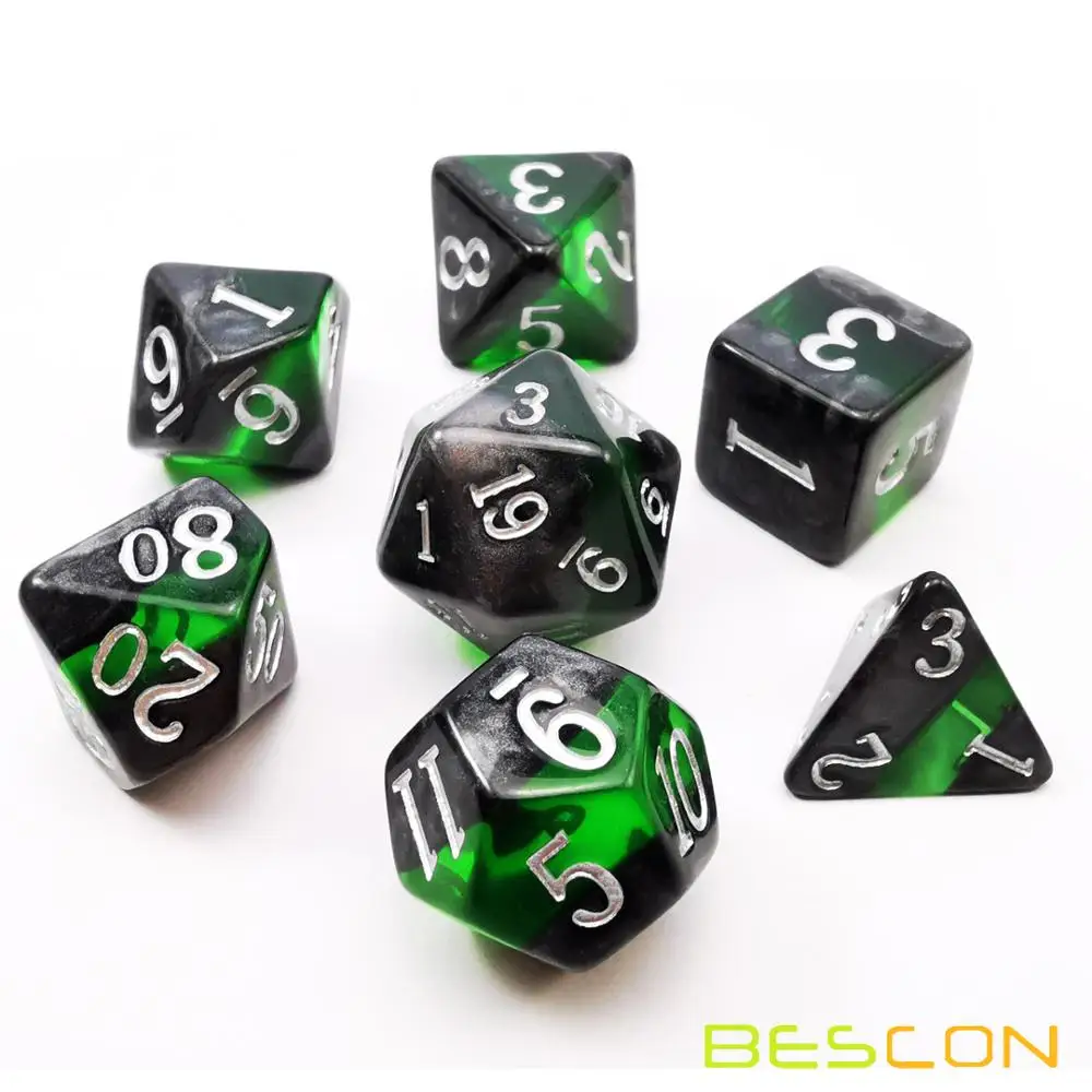 Bescon Набор из 7 многогранных кубиков для D & с драгоценными камнями и RPG игровые