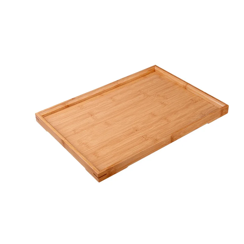 

Rectangular Serving Tea Tray Cutlery Trays Storage Pallet Fruit Plate Tea Trays Bamboo Tray Bandeja De Bambu Home Item BS50CP