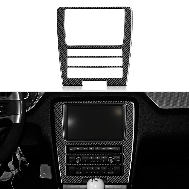 

Car Carbon Fiber Interior Center Control CD Decoration Panel Trim Sticker Decals for Ford Mustang 2009-2013