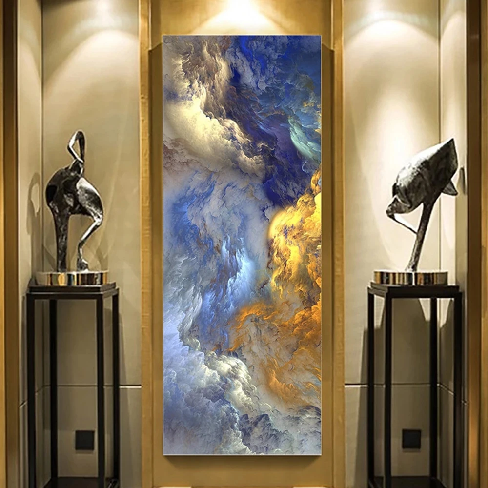 

Abstract Unreal Blue Landscape Oil Paintings on Canvas Wall Art Poster and Prints Hanging Pictures for Modern Living Room Decor