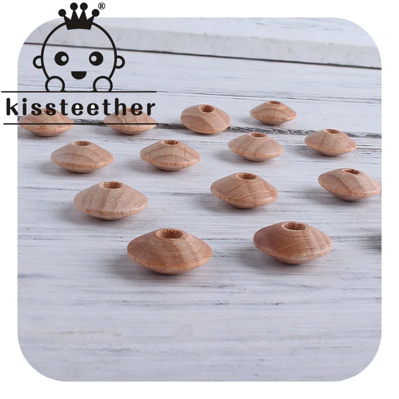 

Kissteether Beech Wooden Abacus Beads Natural Wood Bead for DIY Nursing Pacifier Teether Clips DIY Pacifier Chain Accessories