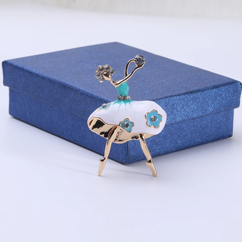 Модная Милая Изысканная брошь в виде танцующей девушки балерины стеклянные
