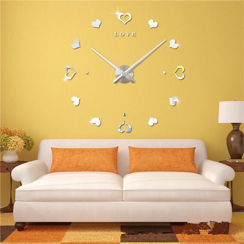 Новые кварцевые настенные часы в стиле любви модные 3D настоящие большие