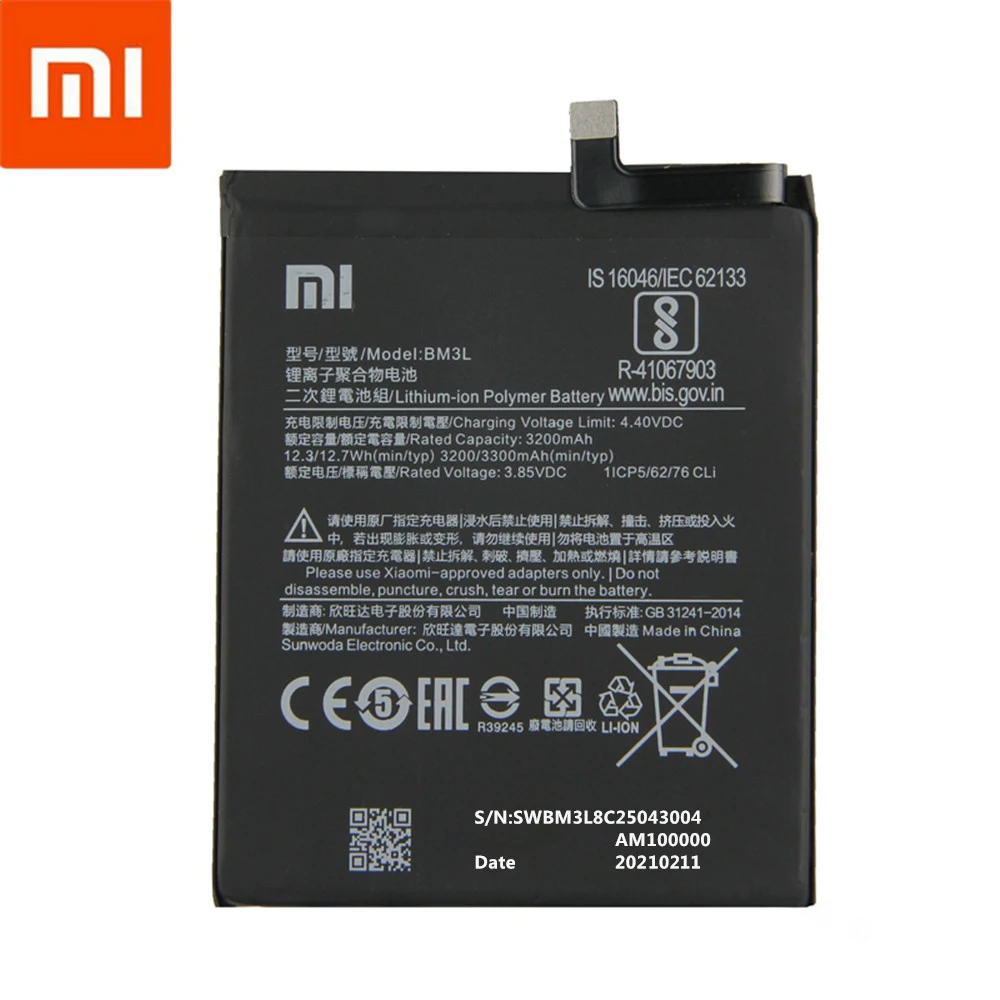 100 original replacement battery for xiaomi 9 mi9 m9 mi 9 bm3l genuine phone battery 3300mah with tools free global shipping