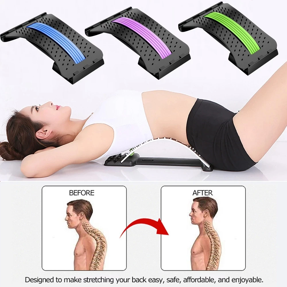 

2021 New Lumbar Relief Back Massage Stretcher Magic Back Support Stretching Equipment Spine Pain Relieve Massager Drop Shipping