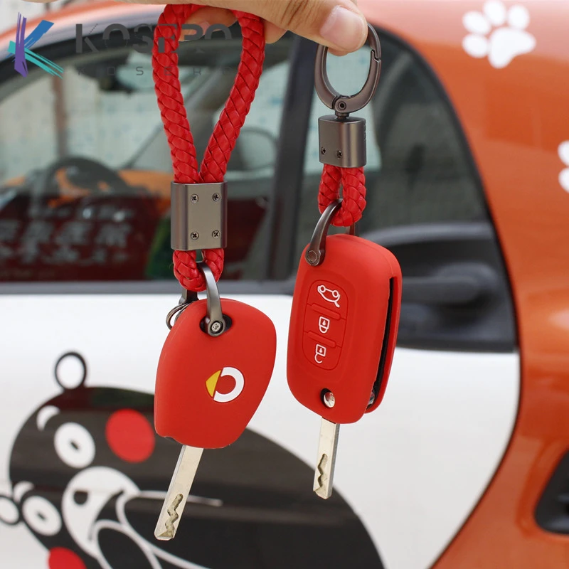 

Straight key Color Silicone Case Car remote control accessories keychain styling decoration For new smart 453 fortwo forfour