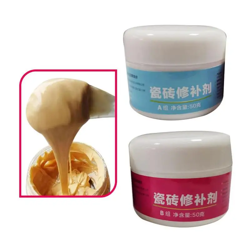 

2PCS New Tile Repair Paste Kit Bathroom Tub Repair Tile Shower Repair Fiberglass Porcelain Ceramic Fix Crack Paste