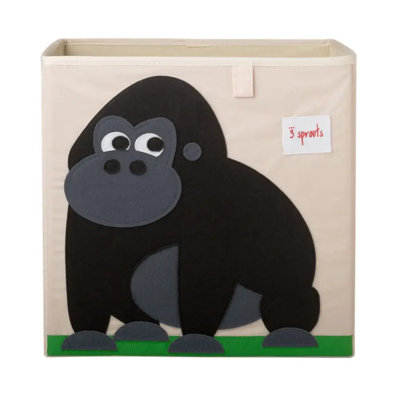 

3 Sprouts Children's Fabric Storage Cube Bundle w/ Gorilla and Penguin (2 Pack)