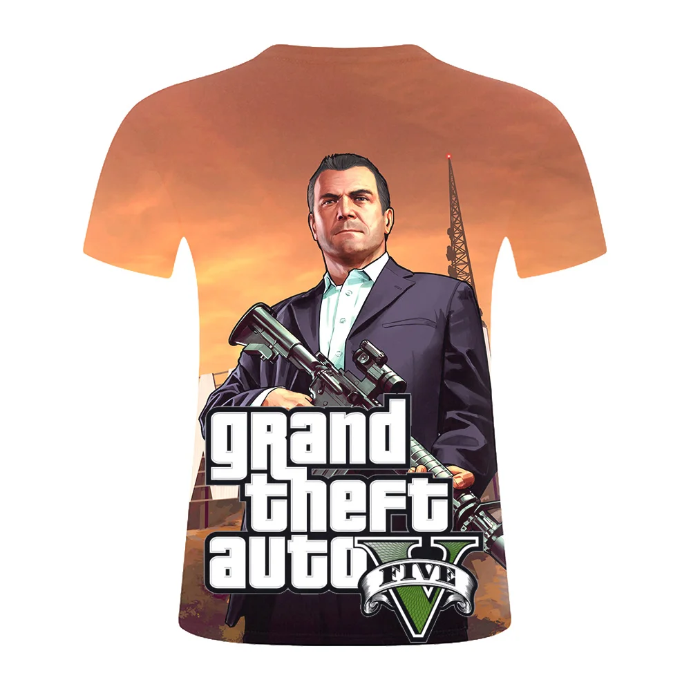 Grand Theft Auto Game GTA 5 мужские летние футболки крутая Мужская футболка GTA5 цветная с