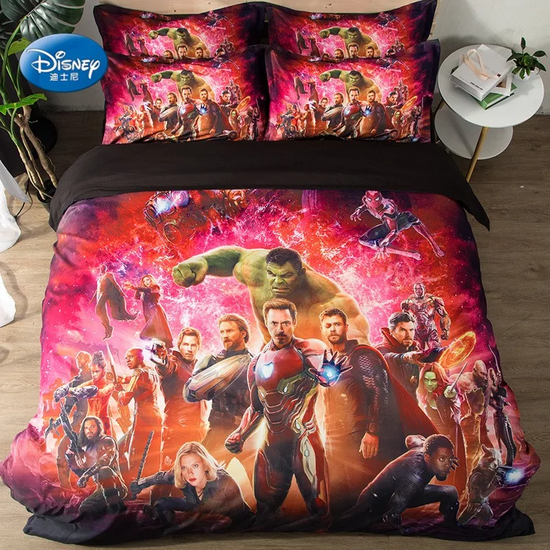 

The Avengers Hulk Iron Man Duvet Cover Bed Linen 3d Character Pillow Case Single Twin Full Queen King Size Boy Adult Bedding Set