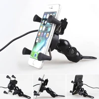 motorcycle phone holder with 2 5a usb charging port four legs design djustable anti shake360 rotation for samsung