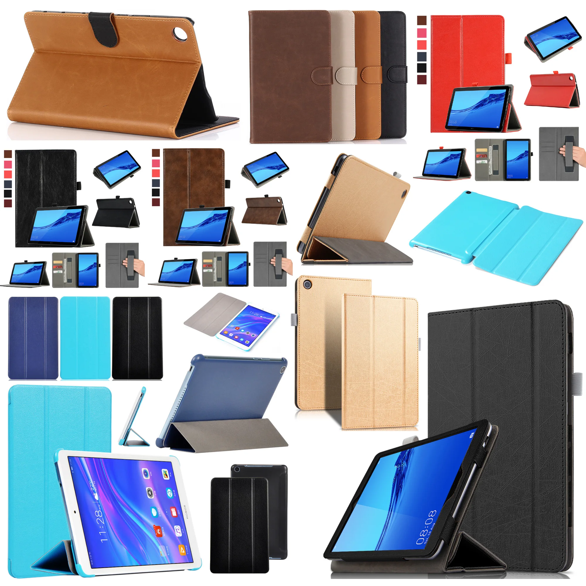 Кожаный чехол с откидной крышкой и подставкой Обложка для Huawei MediaPad M5 Lite 8 0 T5 JDN2