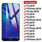 Закаленное стекло 9H для Huawei Y7 Y6 Prime Y5 Lite 2018, Защитное стекло для смартфона Huawei Y9 Prime 2019, защитная пленка для экрана