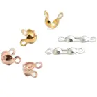 Застежки для цепочек с золотыми шариками, 7 х4 мм, 200 шт.лот