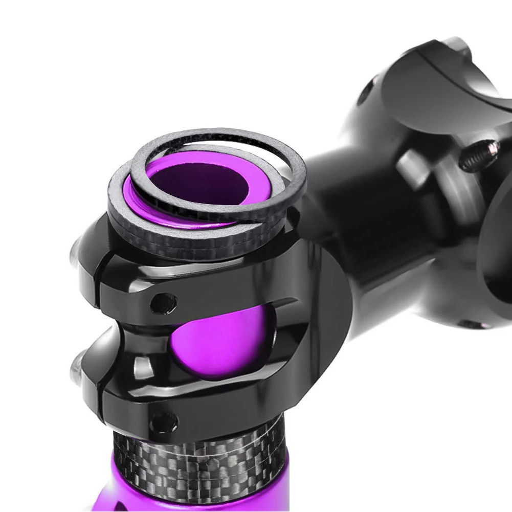 

6PCS MTB Road Bike Bicycle Headset Stem Glossy Carbon Fiber Washer 28.6mm Stem Front Fork Adjustment Spacer Set Spacers Kit