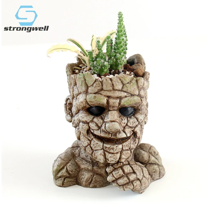 Strongwell искусственный камень цветочный горшок ретро контейнер статуэтка садового