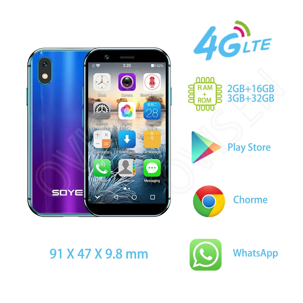 SOYES XS Pocket 4G LTE смартфон с четырёхъядерным процессором мобильный телефон самой