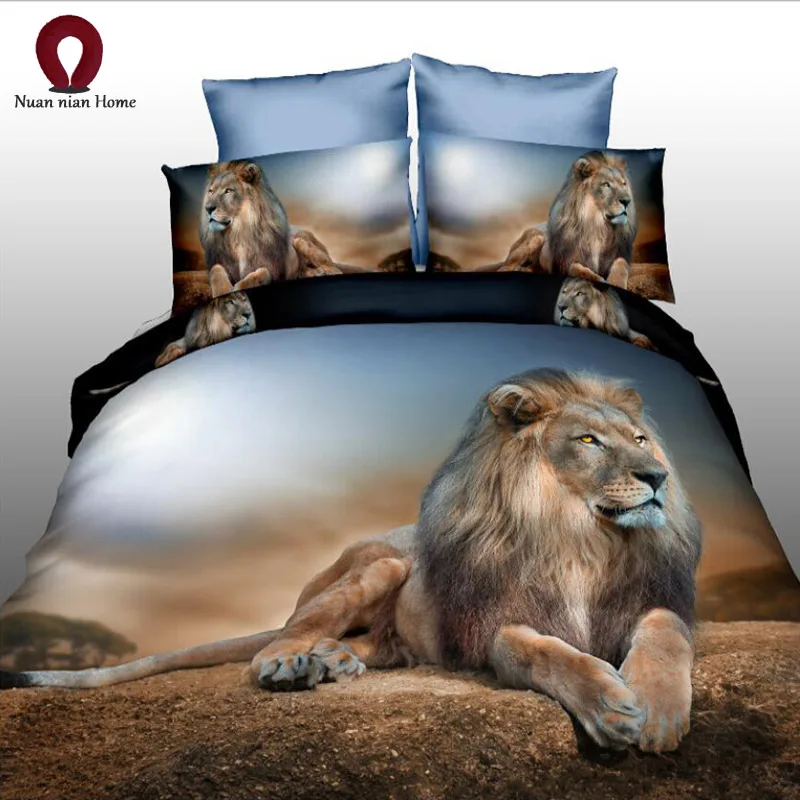 Лев 3D Европа и США люкс текстильные постельные принадлежности для дома комплект