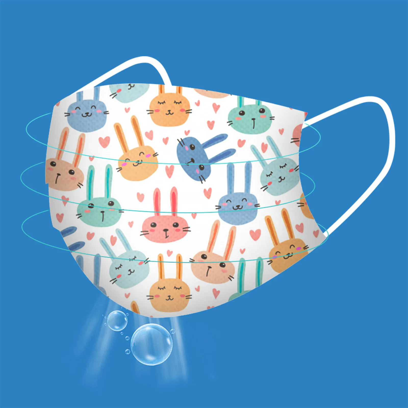 

100pc Mask Disposable Easter Print Face Mask Protection Adjustable Comfortable 3ply Ear Loopmondkapjes Zwart 24h Shipping