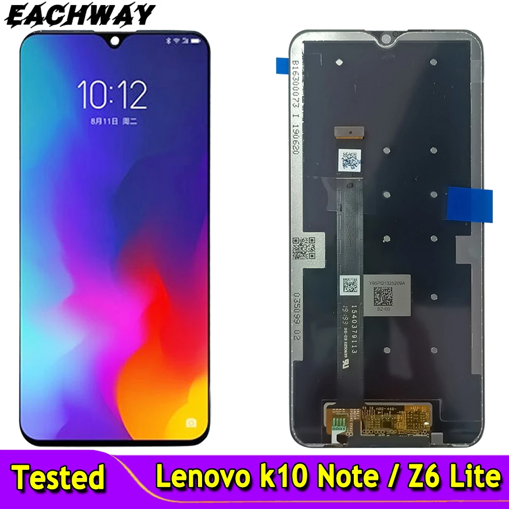 

Black 6.3" For Lenovo K10 Note Z6 Lite L38111 LCD K10Note DIsplay Touch Screen Digitizer Assembly Replacement Z6Lite L38111 LCD