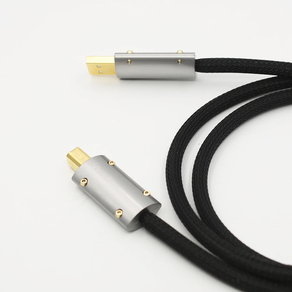 HI-End посеребренный OFC USB аудио кабель Audiophile USB AB A-B DAC позолоченный DAC декодер принтер кабель для передачи данных
