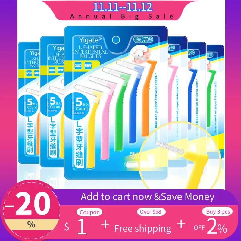 L-образный инструмент для чистки зубов зубочистки взрослых
