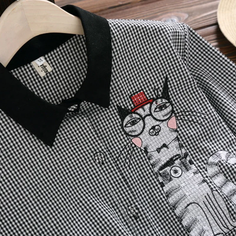 Женское Повседневное платье-рубашка Trytree Осеннее клетчатое ТРАПЕЦИЕВИДНОЕ