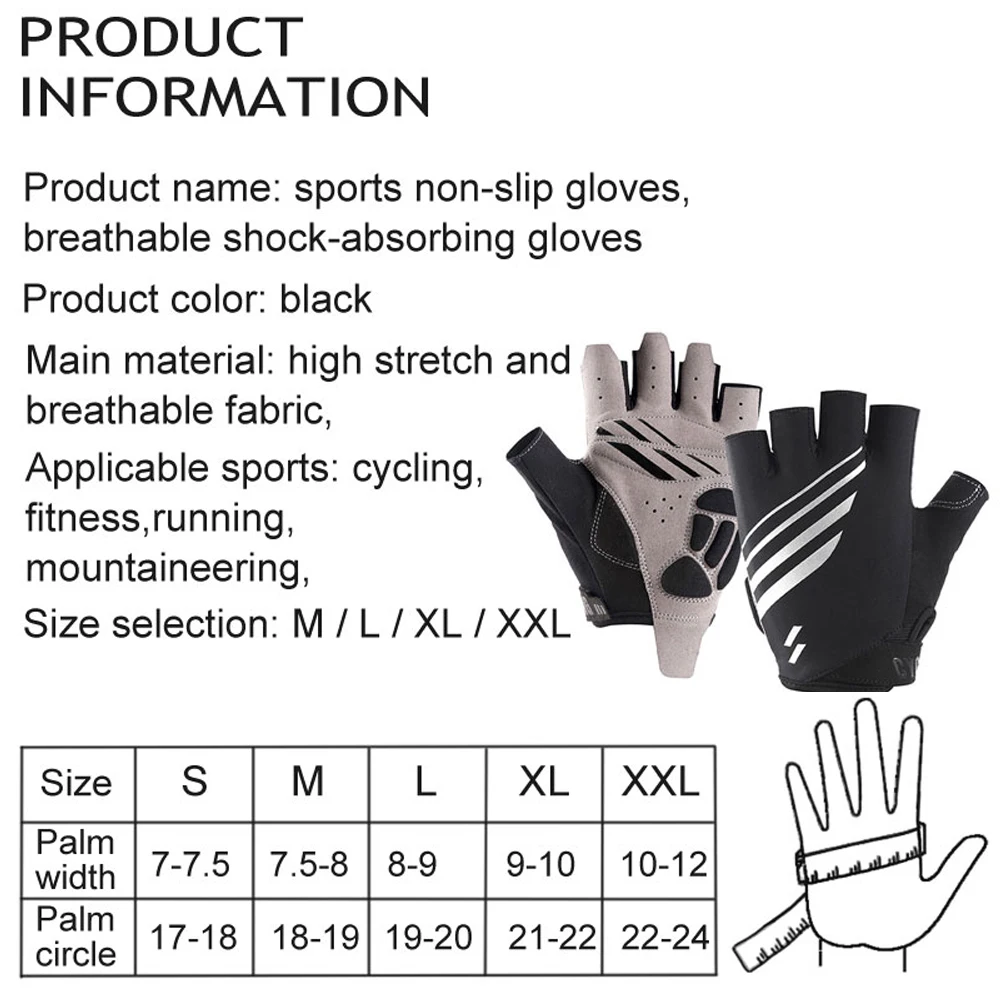 

NEWBOLER Pro Unisex Cycling Gloves Road Bike Riding MTB DH Racing Outdoor Mittens Shockproof Non-slip Bicycle Half Finger Gloves
