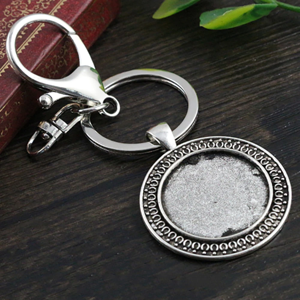 25 мм Внутренний размер Античная Посеребренная основа для установки камео Ручная