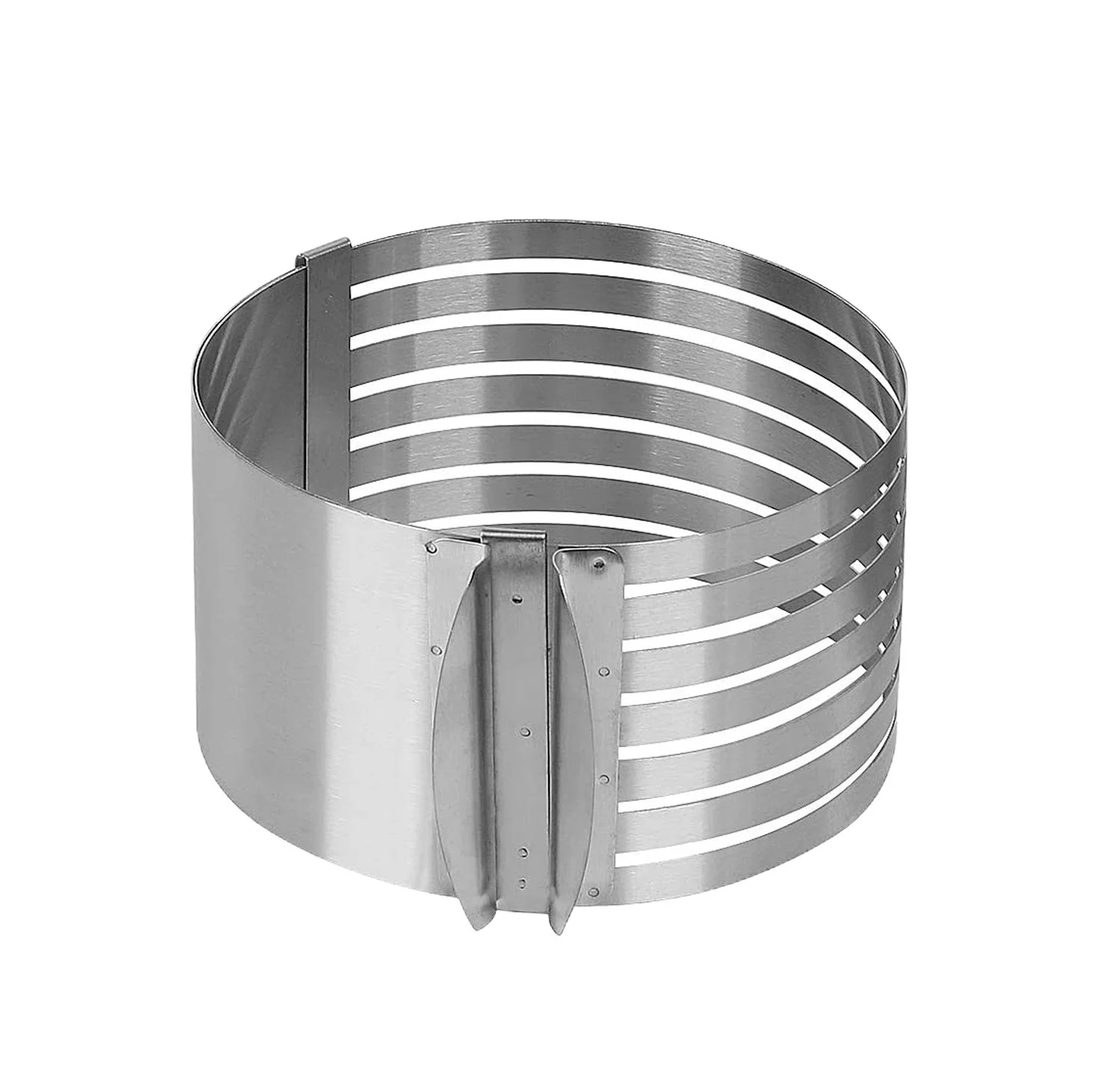 

Stainless steel mousse ring 6-8 inch adjustable telescopic slice cake baking tool