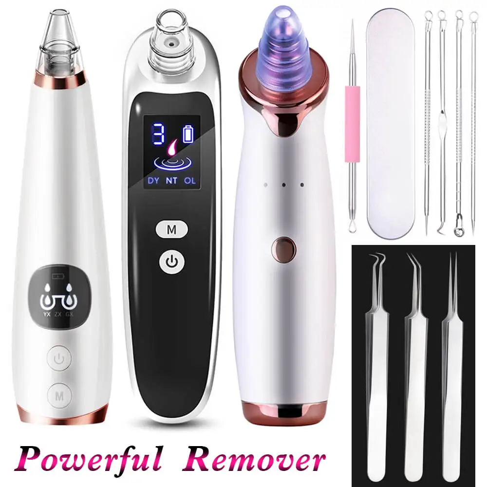 

Blackhead Remover Vacuum Cleaner Acne Needle Tweezer Black Head Extractor Pore Pimple Nose Suction Tools Facial Removal Massager