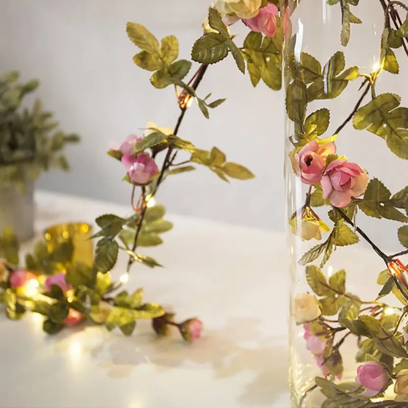 

Led String Lights Holiday Decoration Lamps Copper Wire Rattan Flower Lamp For Wedding Christmas Party Decoration