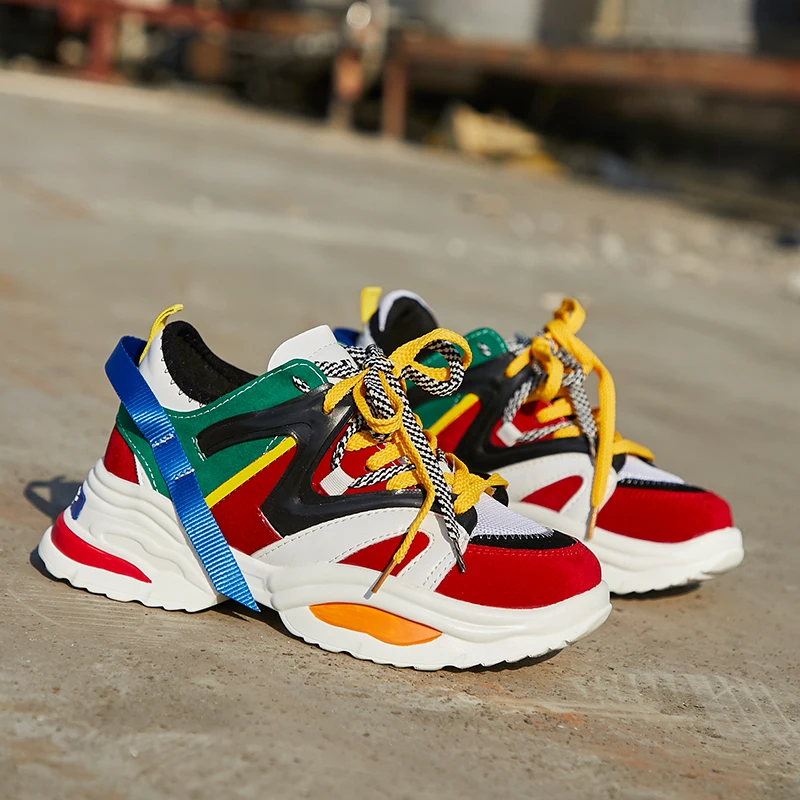 

Женские кроссовки на платформе, толстая подошва, массивные, повседневная обувь, разные цвета, размеры 35-46