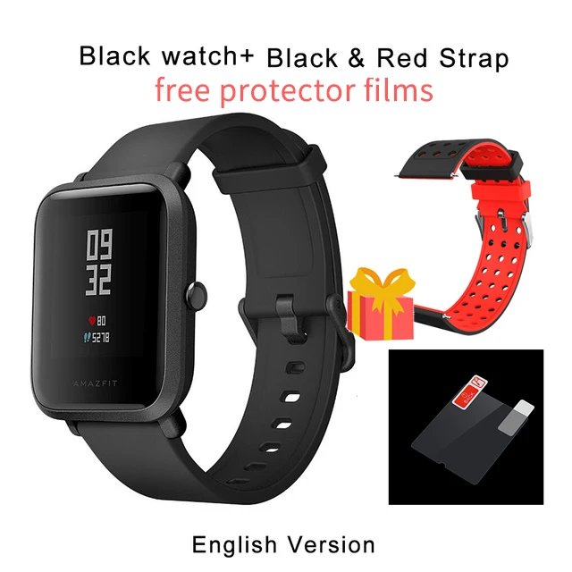 black a black strap 1 год гарантии Amazfit Bip Lite Смарт-часы, глобальная версия, 45 дней Срок службы батареи 3ATM в соответствии со стандартом водонепроницаемости Smartwatch для Xiaomi - Цвет: black a black strap