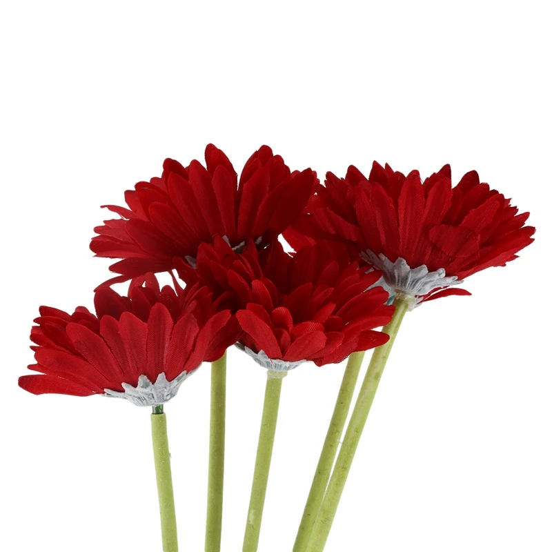 5 шт. искусственных цветов Gerbera Gaensebluemchen красный | Дом и сад