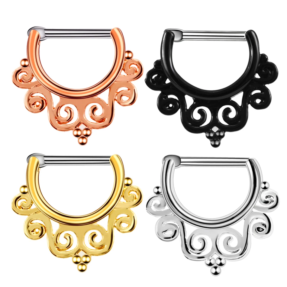 

16G Titanium Nose Piercing Ring Punk Septum Ring Clicker Nose Hoop Ear Cartilage Helix Piercing Earring Body Jewelry Wholesale