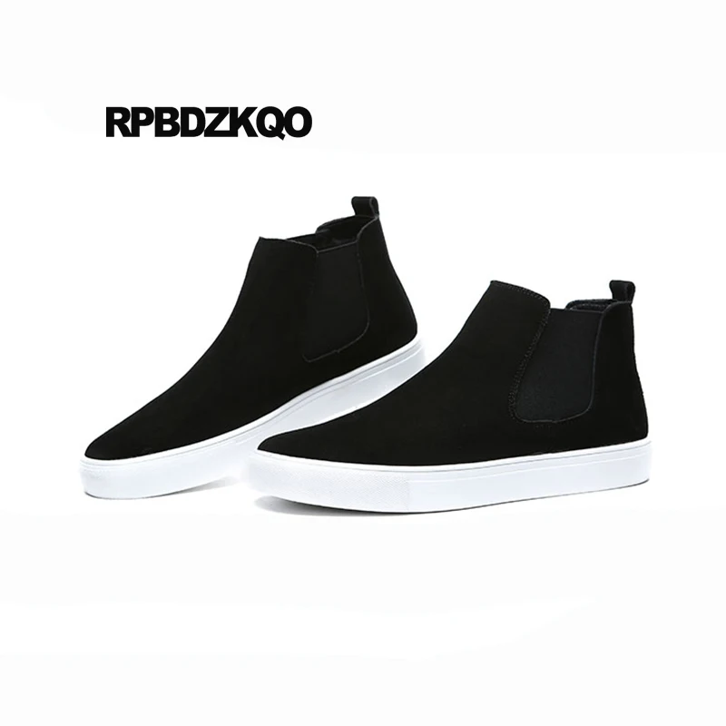 челси высокий верх полнозернистая кожа черный кроссовки батильоны осень ботинки