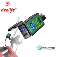 Deelife Motorbike USB Charger for motorcycle Waterproof Moto Voltmeter Sae Socket Type Charging for Mobile Phone