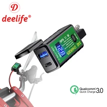 Deelife Motorbike USB Charger for motorcycle Waterproof Moto Voltmeter Sae Socket Type C PD Charging for Mobile Phone